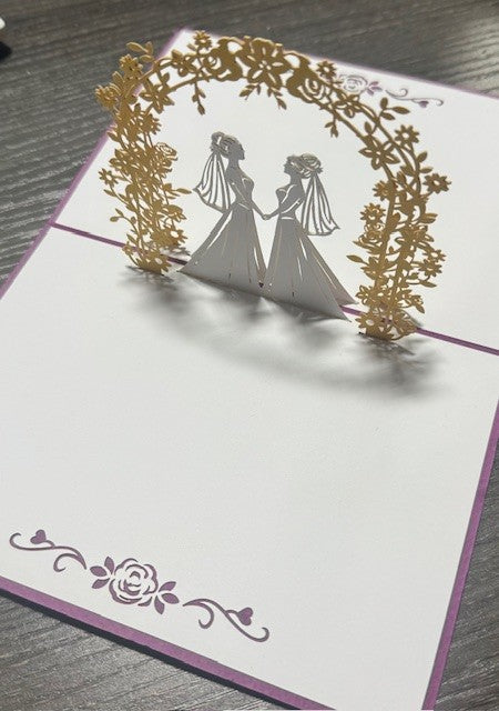 Wedding Day Brides Pop Up Card