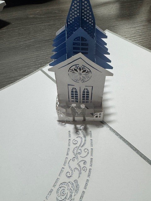 Wedding Chapel Grooms Pop Up Card