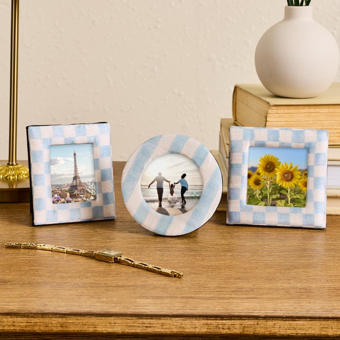 Sky Fabric Frames, Set of 3