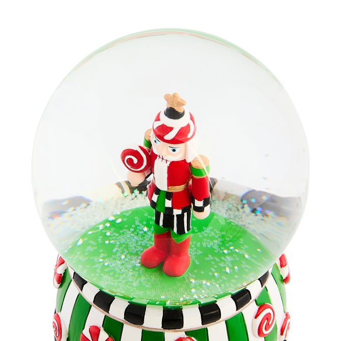 Candy Cottage Nutcracker Snow Globe
