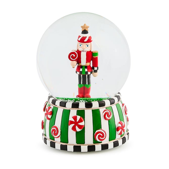 Candy Cottage Nutcracker Snow Globe