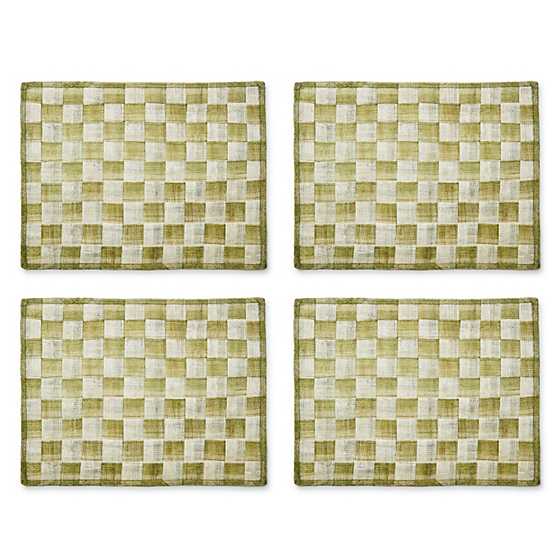 Green Sinamay Placemats, Set of 4
