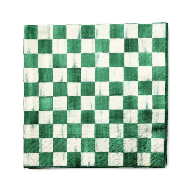 Emerald Check Dinner Paper Napkins