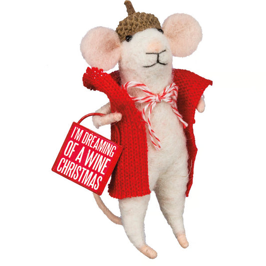 Wine Christmas Mouse Critter