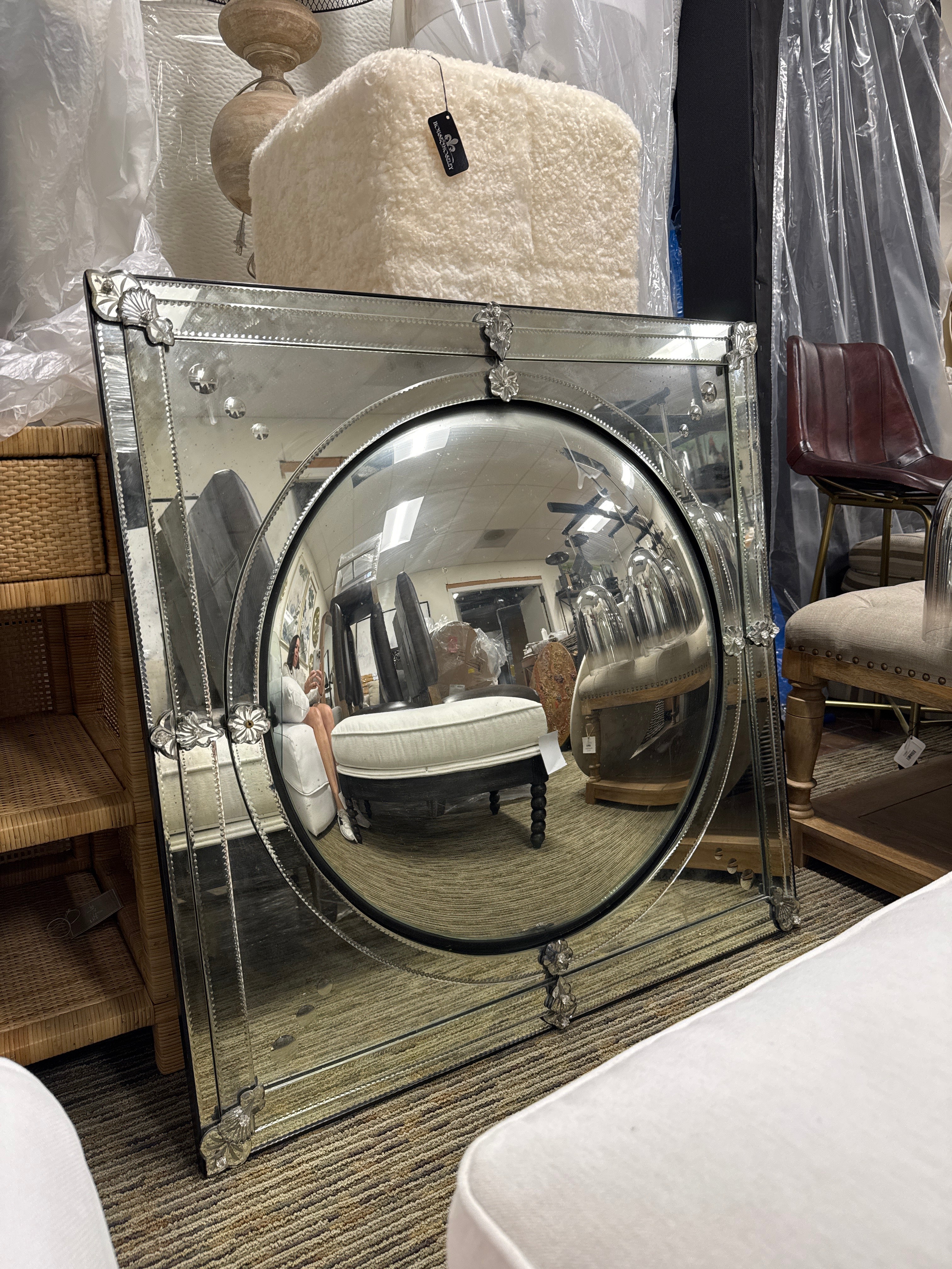 Antique Bubble Mirror