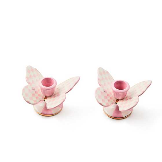 Rosy Check Butterfly Candle Holders