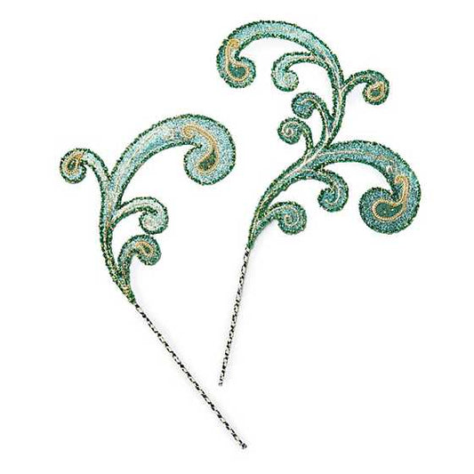 Emerald Luxe Scroll Picks, Set of 2