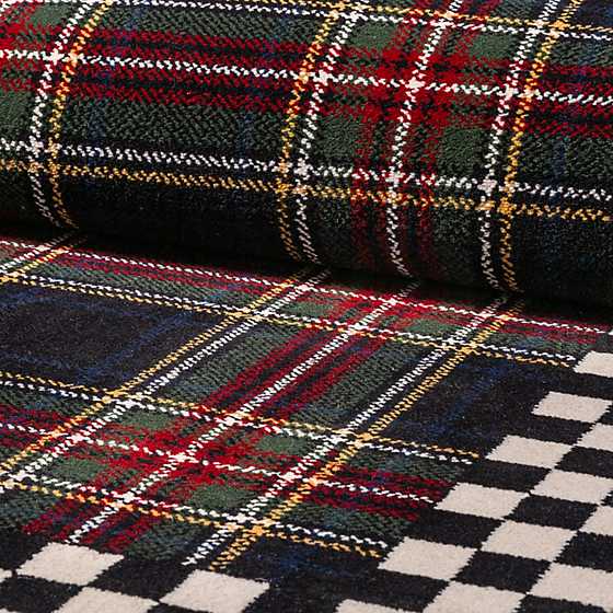 Black Stewart Tartan Rug - 2'6" x 8' Runner