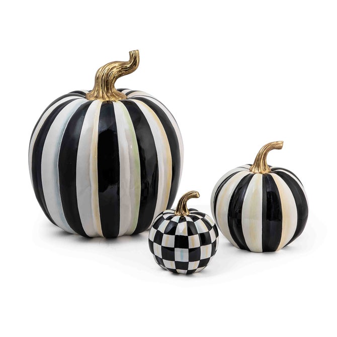 Courtly Stripe Glossy Small Pumpkin