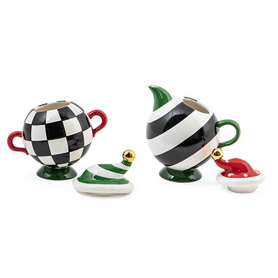 Granny Kitsch Tipsy Creamer & Sugar Set