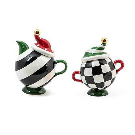 Granny Kitsch Tipsy Creamer & Sugar Set