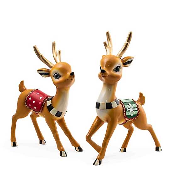 Granny Kitsch Tabletop Deer, Set of 2