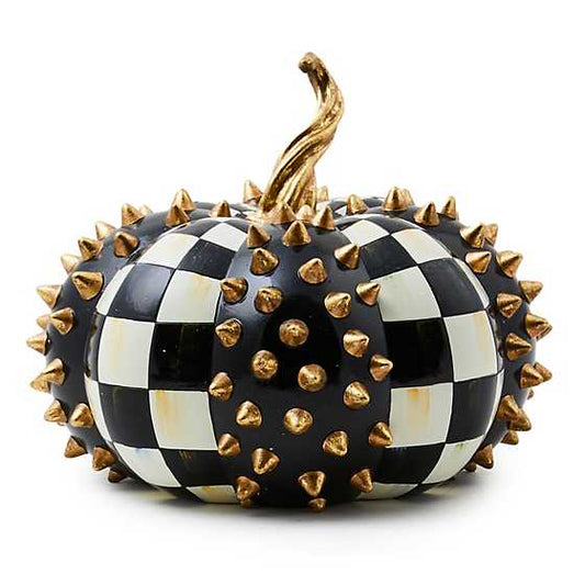 Courtly Check Squashed Gold Spikes Pumpkin