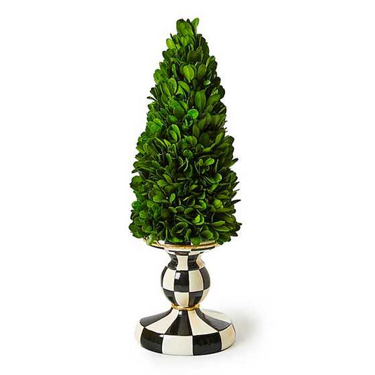 Courtly Check Small Pedestal Boxwood Tree