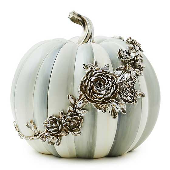 Sterling Stripe Silver Floral Garland Pumpkin