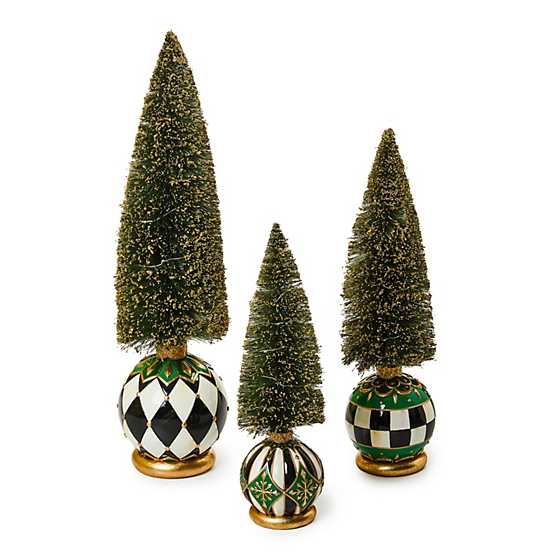 Emerald Luxe Small Illuminated Bottle Brush Tree