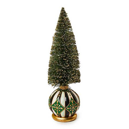 Emerald Luxe Small Illuminated Bottle Brush Tree