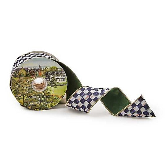 Courtly Check 2.5" Green Suede Ribbon