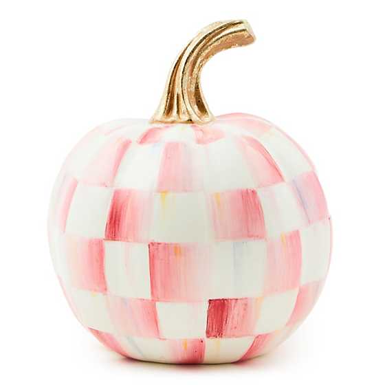 Bubblegum Pink Check Mini Pumpkin