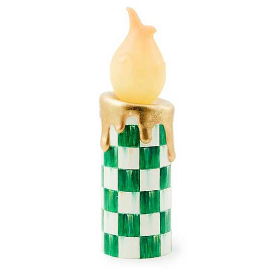 Cozy Christmas Illuminated Green Check Melting Candle