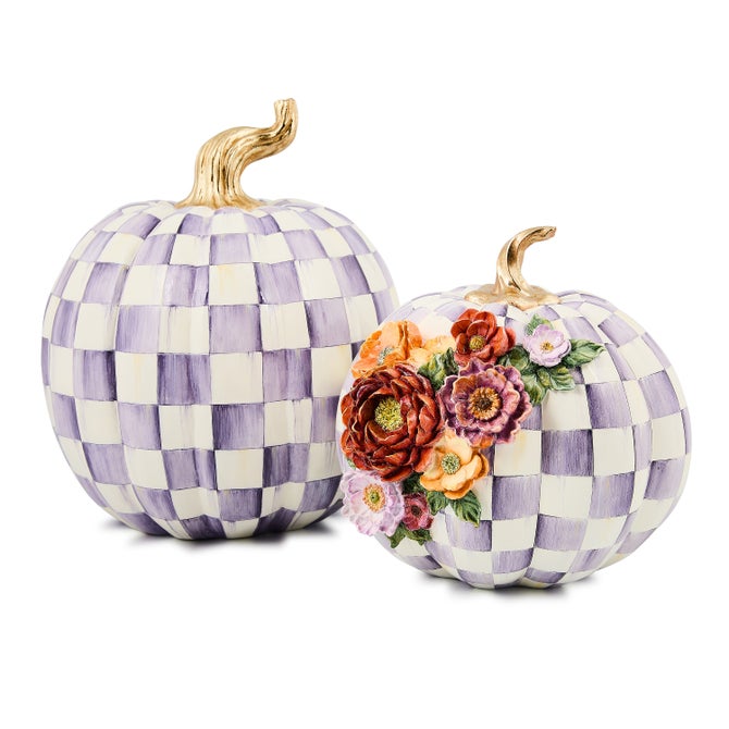 Violet Check Cascade Floral Pumpkin