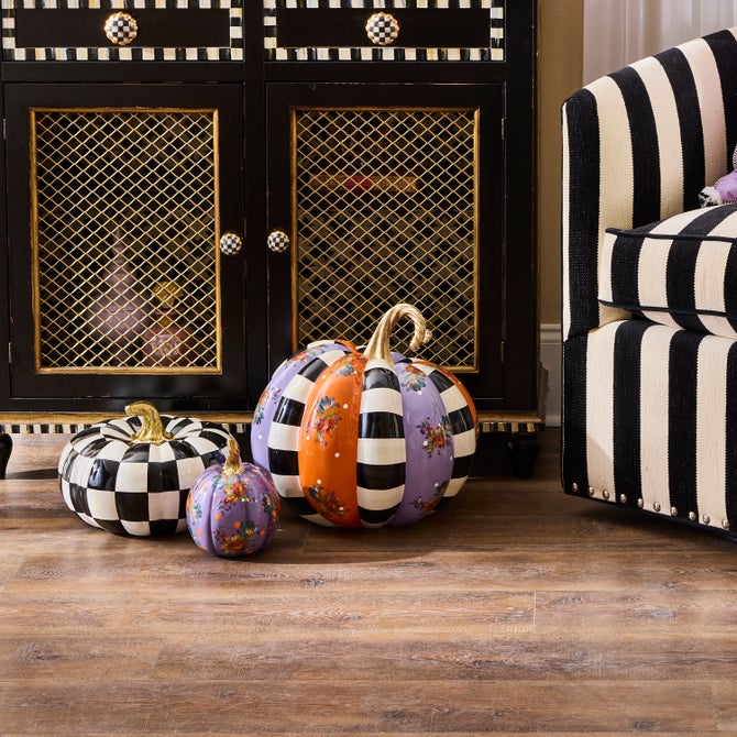 Violet Patchwork Extra Large Pumpkin - Thumbnail 4