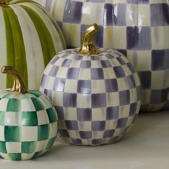 Violet Check Small Pumpkin