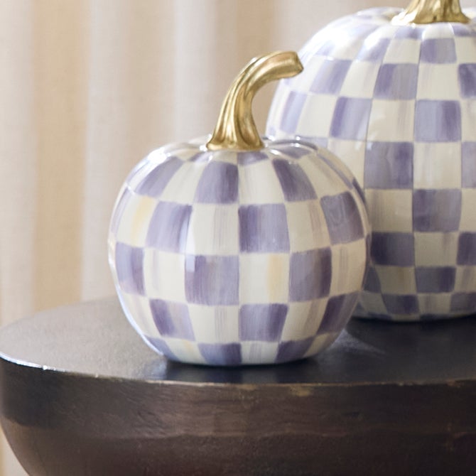 Violet Check Mini Pumpkin