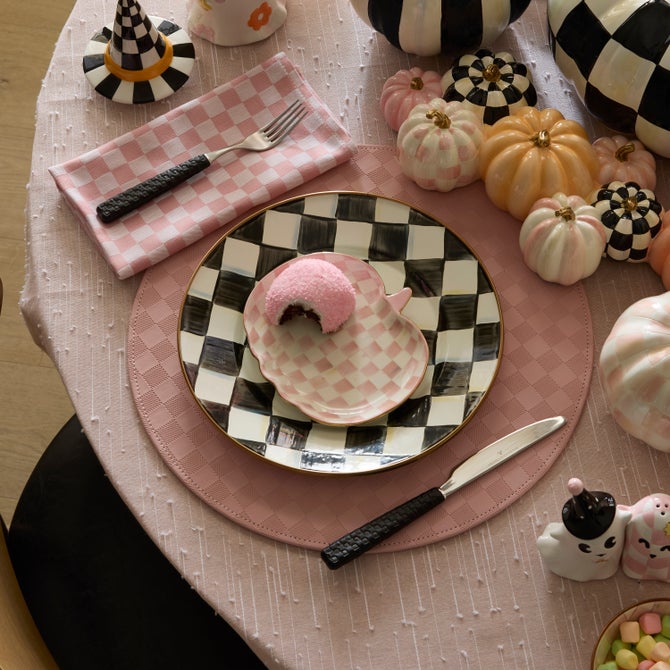 Rosy Check Pumpkin Ceramic Dessert Plates, Set of 4