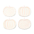 Rosy Check Pumpkin Ceramic Dessert Plates, Set of 4