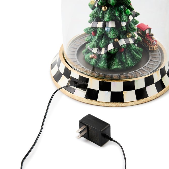 Christmas Tree Train Music Box Cloche
