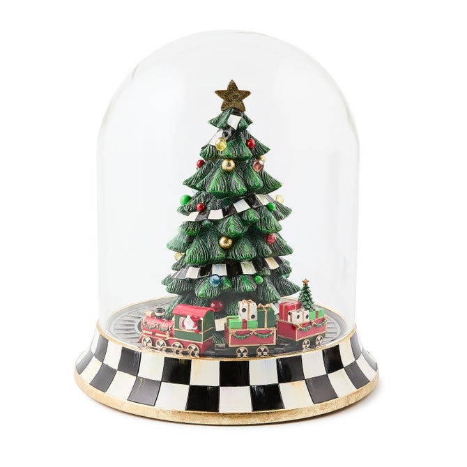 Christmas Tree Train Music Box Cloche