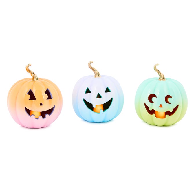 Trick or Treat Illuminated Jack O' Lanterns, Set of 3