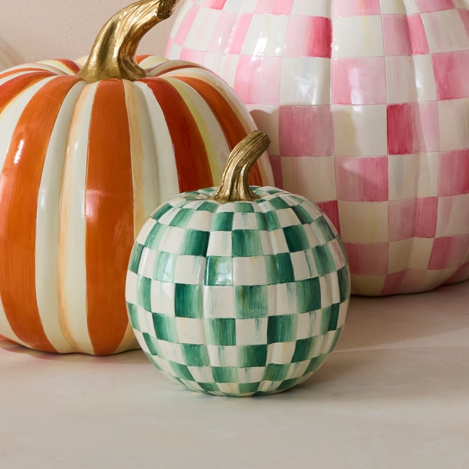 Emerald Check Small Pumpkin