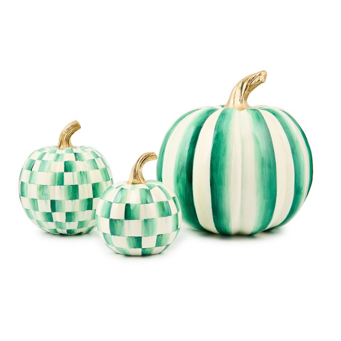 Emerald Check Mini Pumpkin - Thumbnail 2