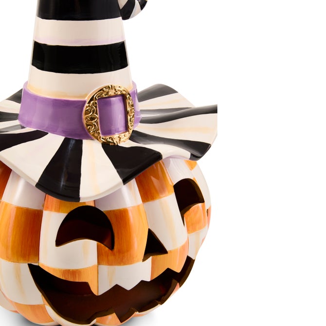 Orange Check Happy Jack Illuminated Pumpkin
