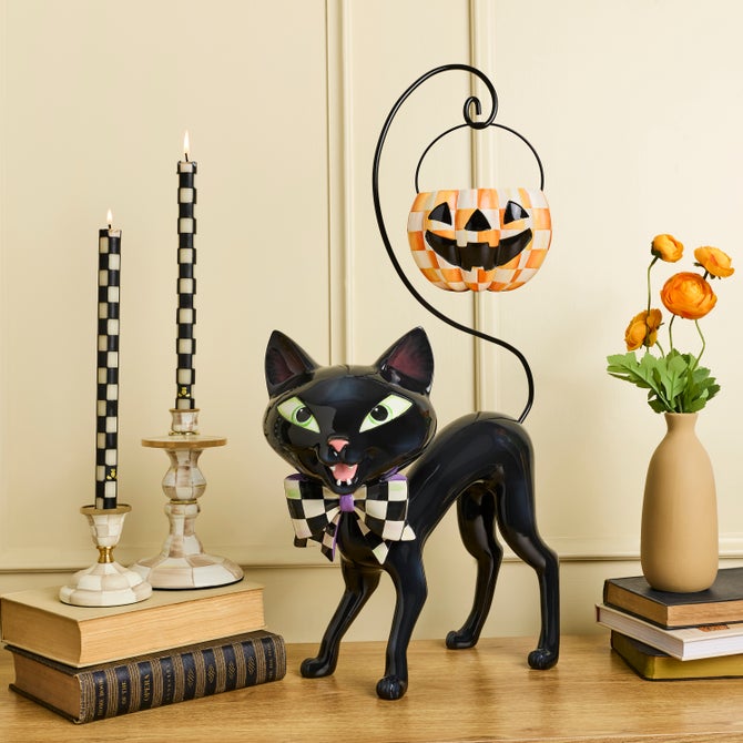 Courtly Cat with Pumpkin Bucket