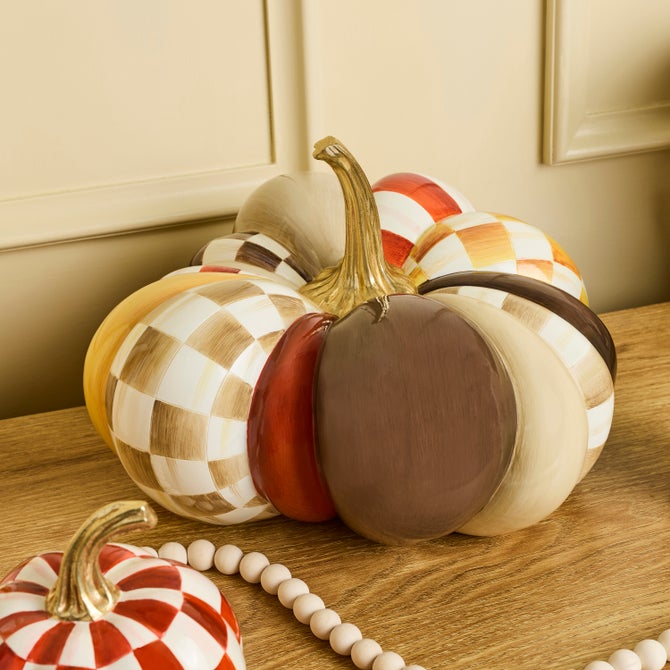 Harvest Glow Patchwork Medium Pumpkin