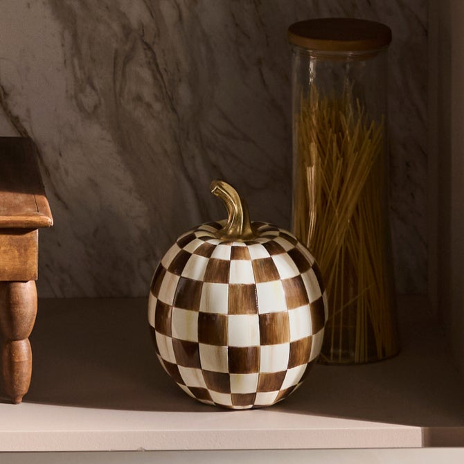 Chocolate Check Small Pumpkin