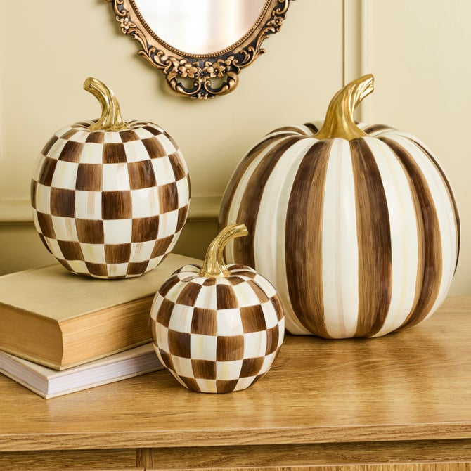 Chocolate Check Small Pumpkin