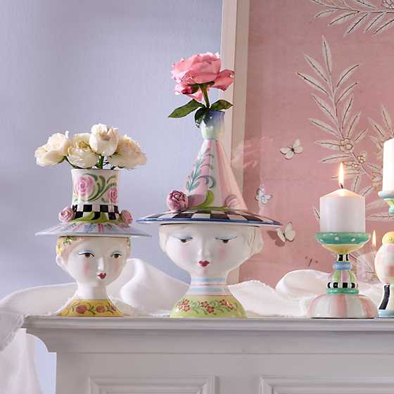Rosy Meadow Lady Tulip Lidded Vase