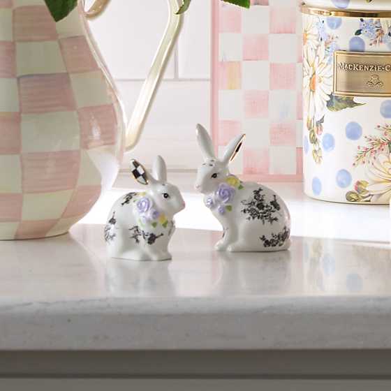 Butterfly Toile Bunny Salt & Pepper Set