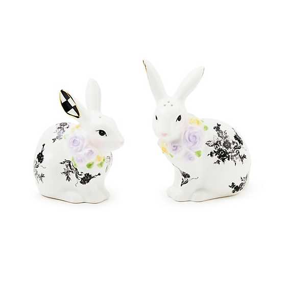 Butterfly Toile Bunny Salt & Pepper Set