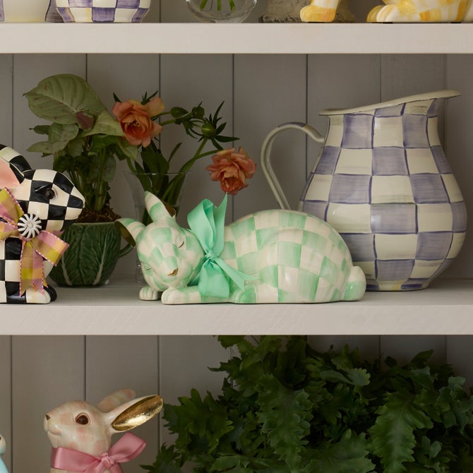 Mint Check Fluffy Bunny