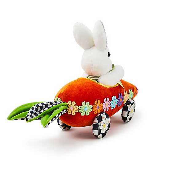 Calico Bunny in Carrot Car