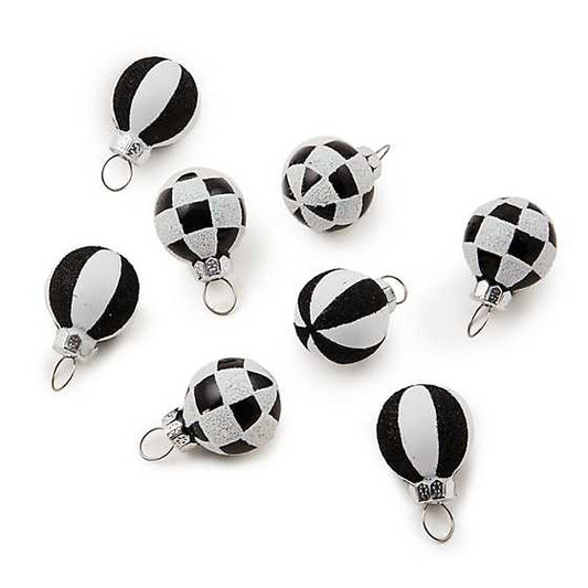 Courtly Check Mini Glass Ball Ornaments, Set of 8