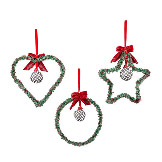 Holly Beaded Large Ornaments, Set of 3