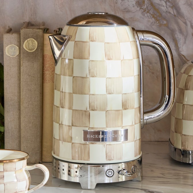 Mocha Check Electric Kettle
