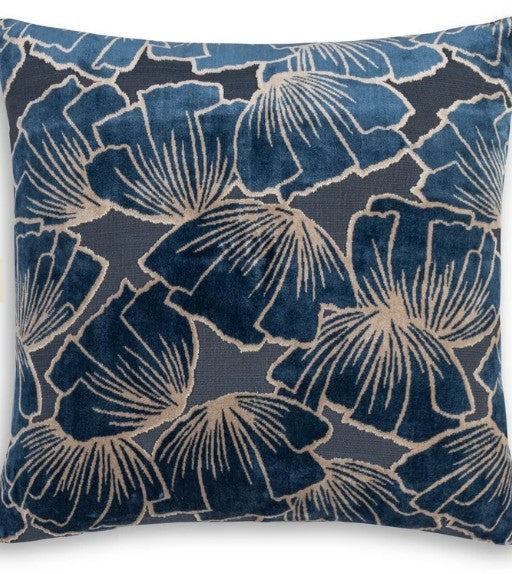 Blue Bloom Pillow 22x22