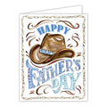 Handpainted Happy Father's Day Cowboy Hat Greeting Card